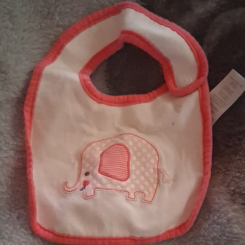 Child of Mine Pink Elephant Baby Bib